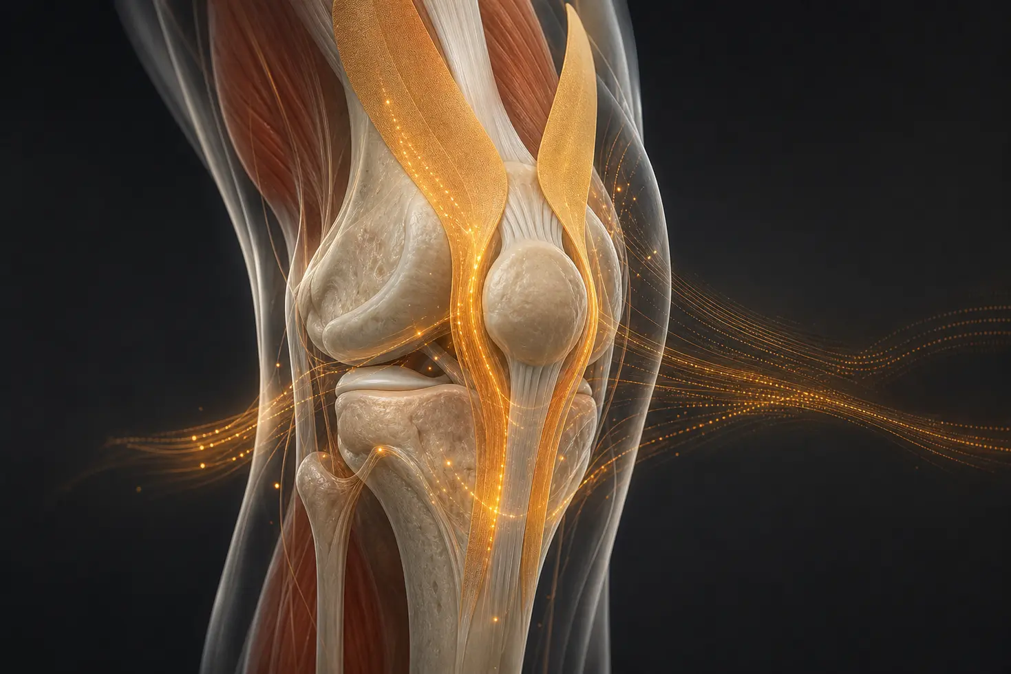 Kinesiotaping de rodilla aplicado en soporte biomecanico con visualizacion 3D de anatomia interna