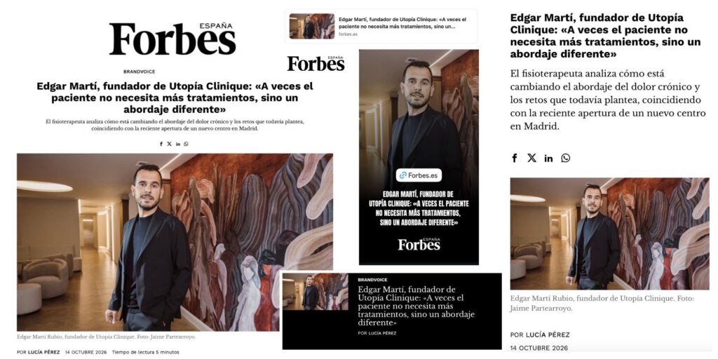 Entrevista Utopía Clinique en Forbes Entrevista Utopía Clinique en prensa. Revista Forbes España